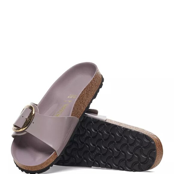 NEW Birkenstock 38-41 Madrid Big Hammered Buckle High Shine Sandals Faded Purple - Picture 6 of 6